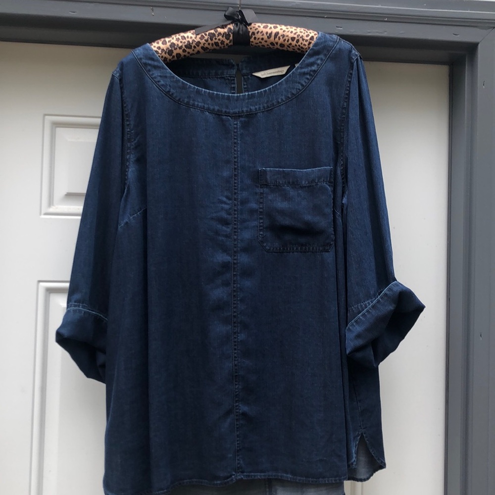 Soft Surroundings Navy Tencel top